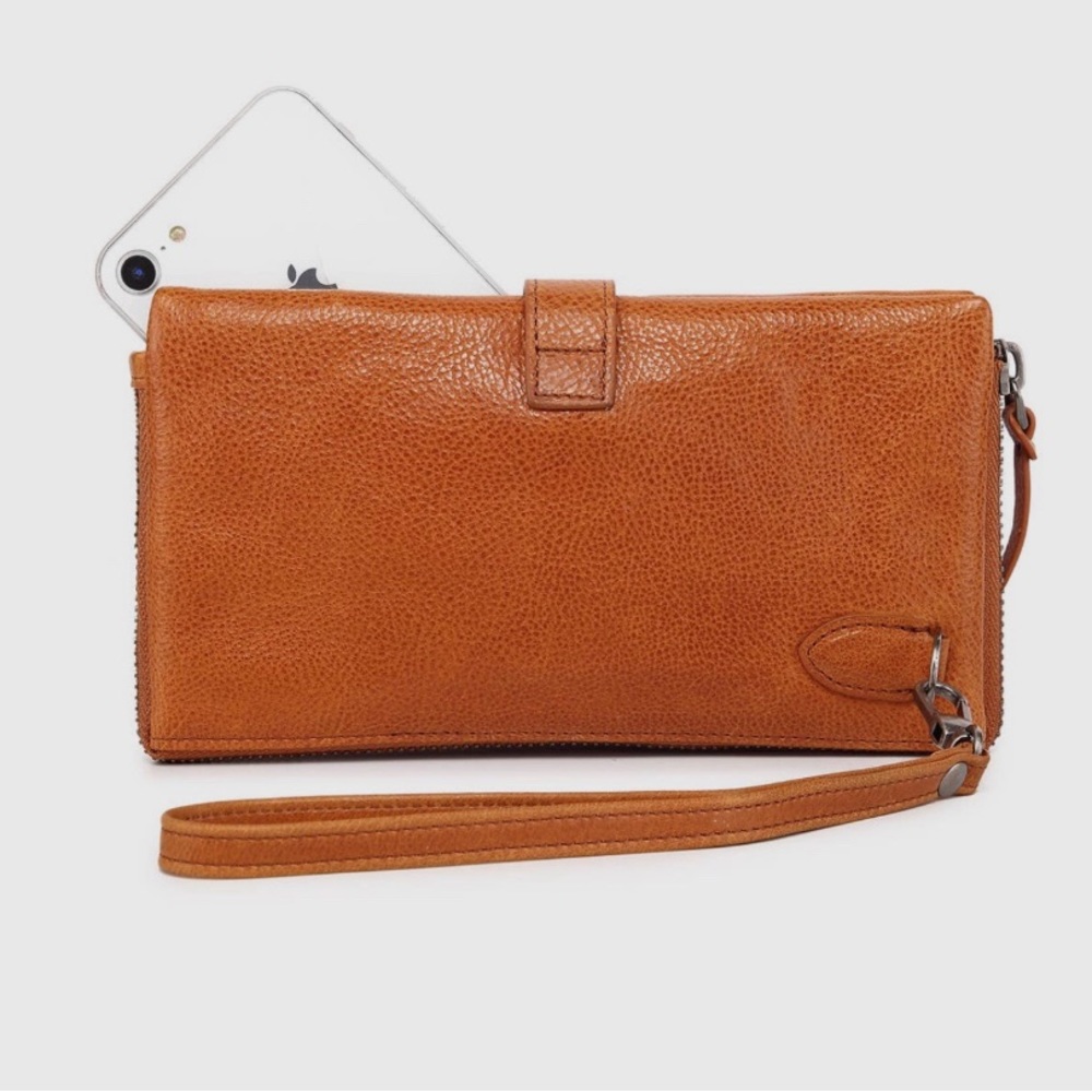 Leather Snap Wristlet - Genuine Leather